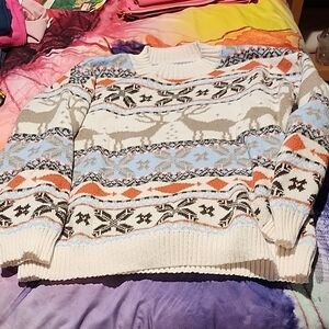 Cozy Womens Sweater With Deer Design